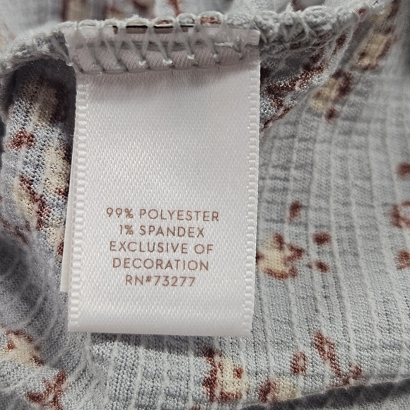 LC Lauren Conrad Floral Lace Trimmed Sleeveless Tank Top Light Blue Size Medium - Picture 7 of 14